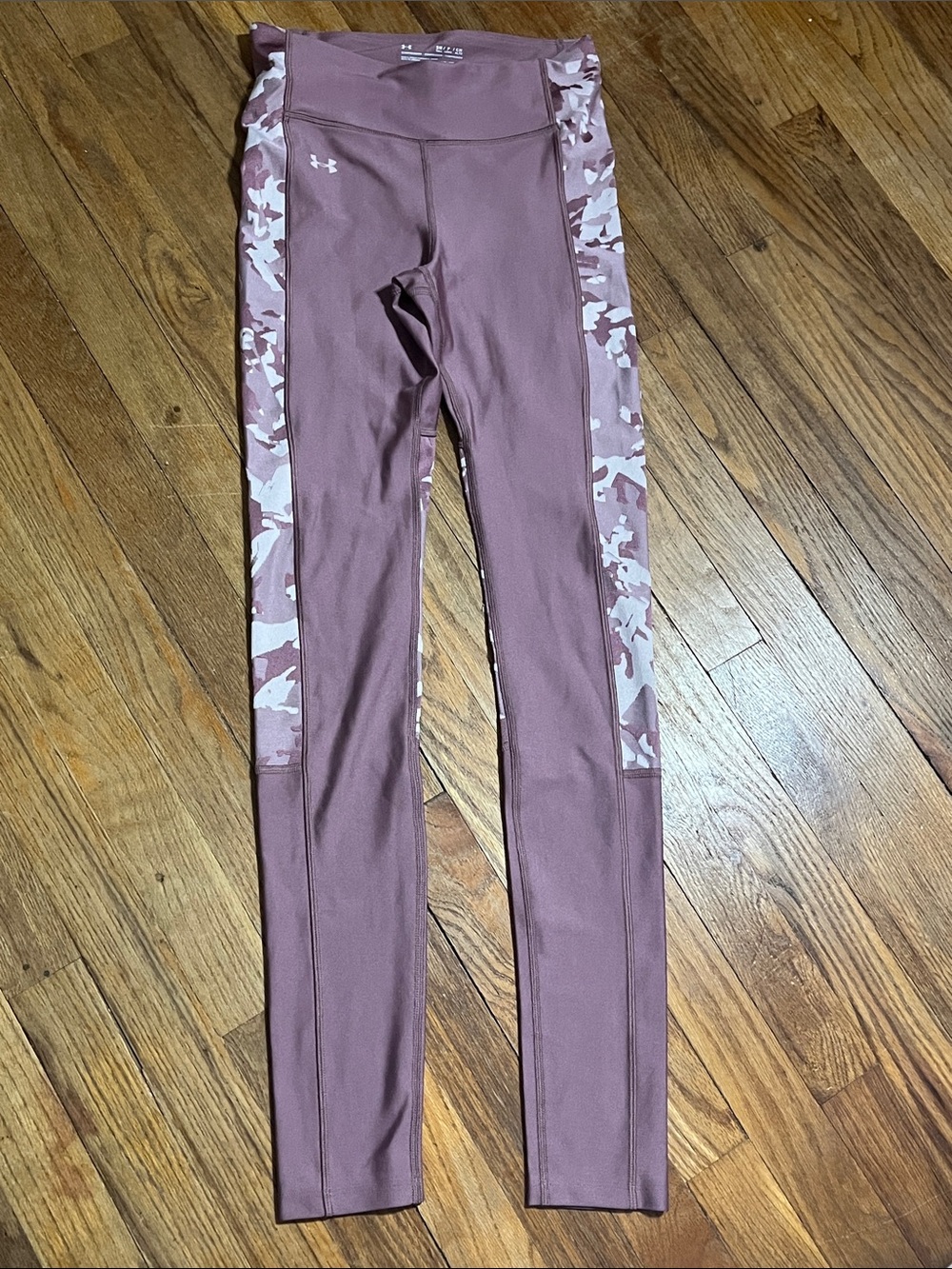 Purple camo colorblock under armour compression leggings